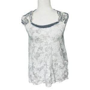 Free People Lace Strap Crossback Blouse Sz XS